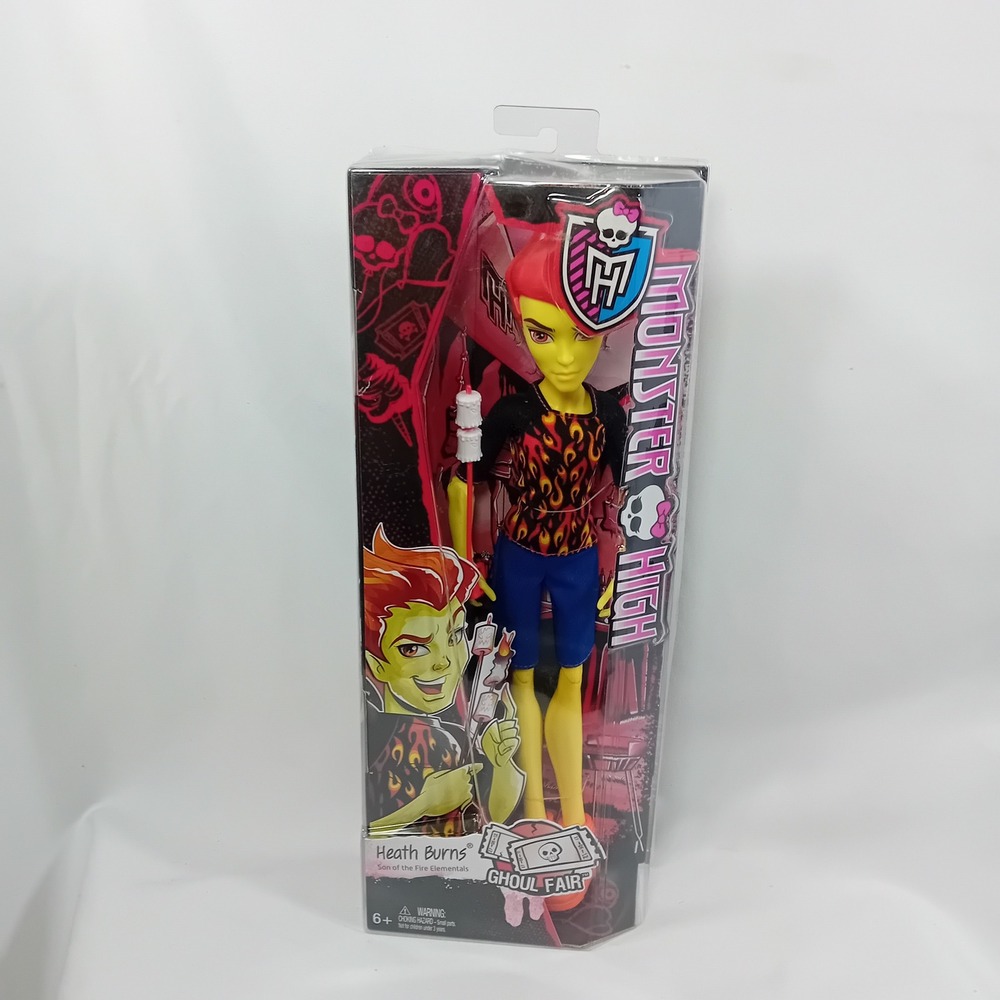 2014 NIB Mattel Monster High Heath Burns Ghoul Fair Doll Fire Elemental Manster